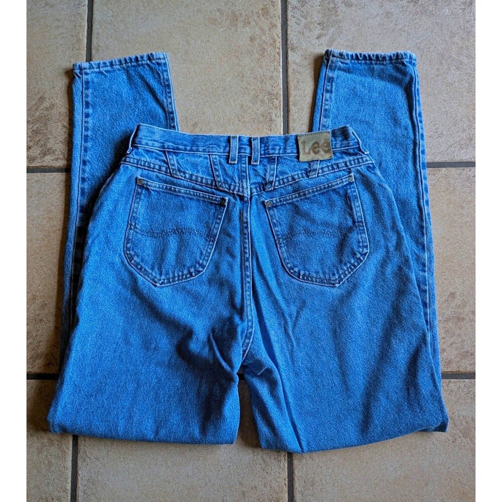Vintage Lee Riders 31" Long Blue Denim Western Jeans High Rise Tapered Sz 12